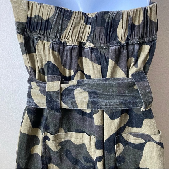 Hot & Delicious, Strapless Wide leg Camouflage Jump Suit Streetwear Urban Chic - Picture 6 of 7